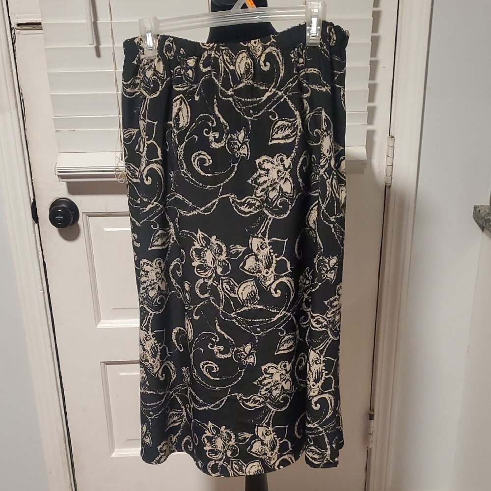 Promise Black Maxi Skirt with Cream Floral Print